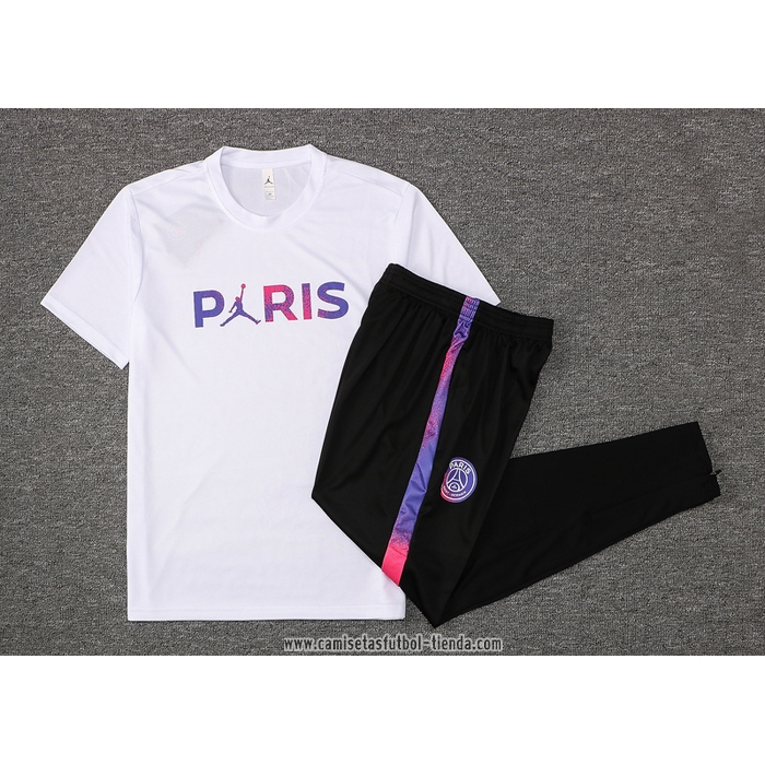 Chandal del Paris Saint-Germain Jordan 2021-2022 Manga Corta Blanco